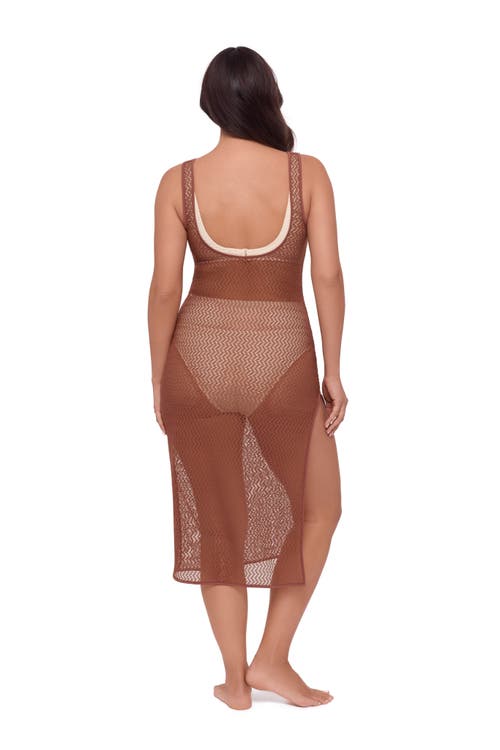 S3 Front Slit Crochet Coverup Dress In Multi