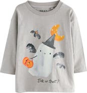 NEXT Kids' Halloween Long Sleeve Cotton Graphic T-Shirt