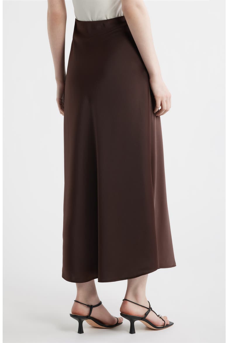 A-Line Satin Skirt, Alternate, color, DARK CHOCOLATE