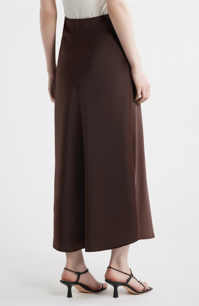 Anne Klein A-Line Satin Skirt, Alternate, color, Dark Chocolate