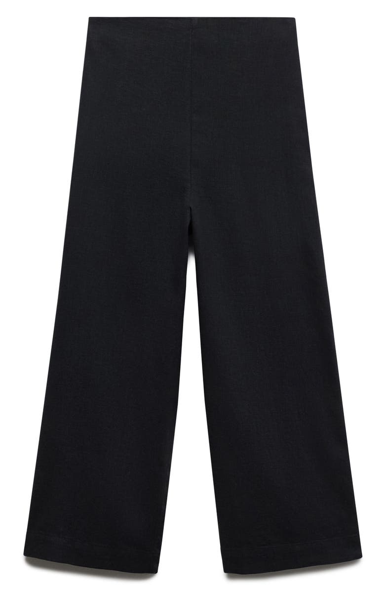 MANGO Linen Blend Crop Wide Leg Pants, Alternate, color, 