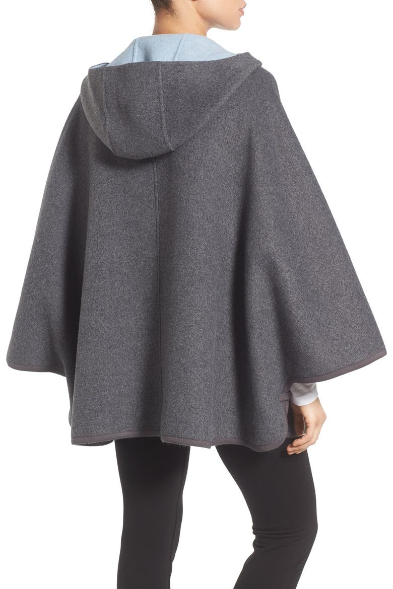 Double Face Cape Coat, Alternate, color, SMOKE