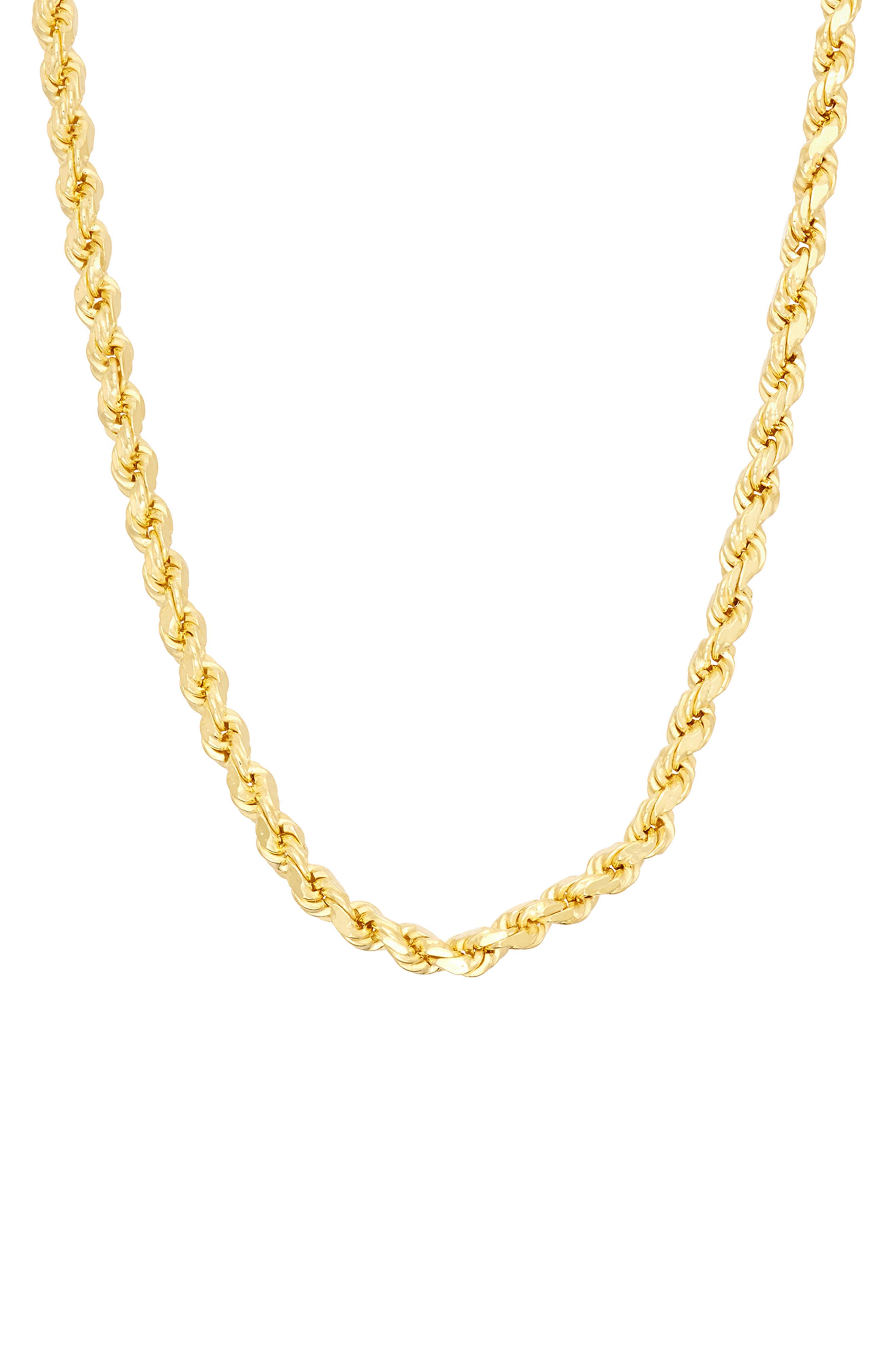 FZN 14K Gold Plated Rope Chain Necklace