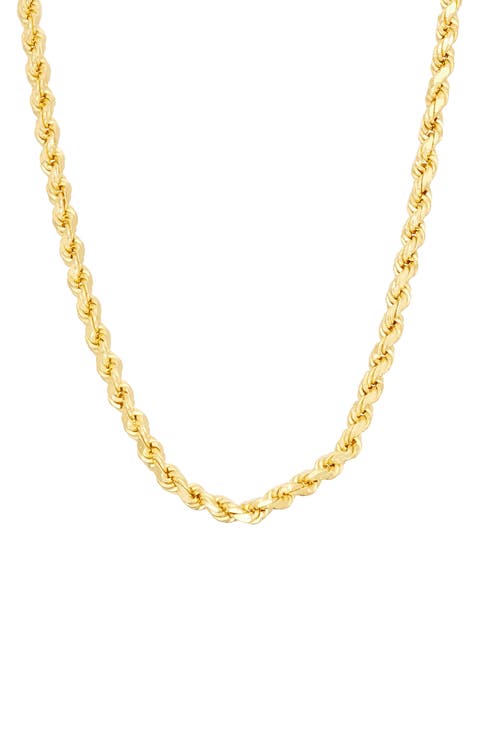 14K Gold Plated Rope Chain Necklace