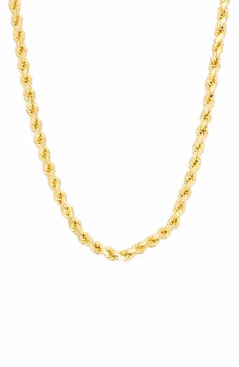 FZN 14K Gold Plated Rope Chain Necklace