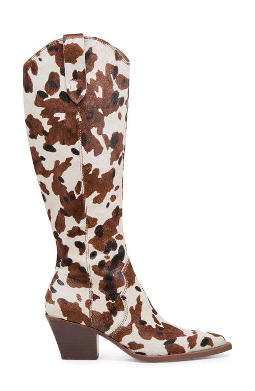 Dolce Vita Regy Genuine Calf Hair Western Boot In Animal Print