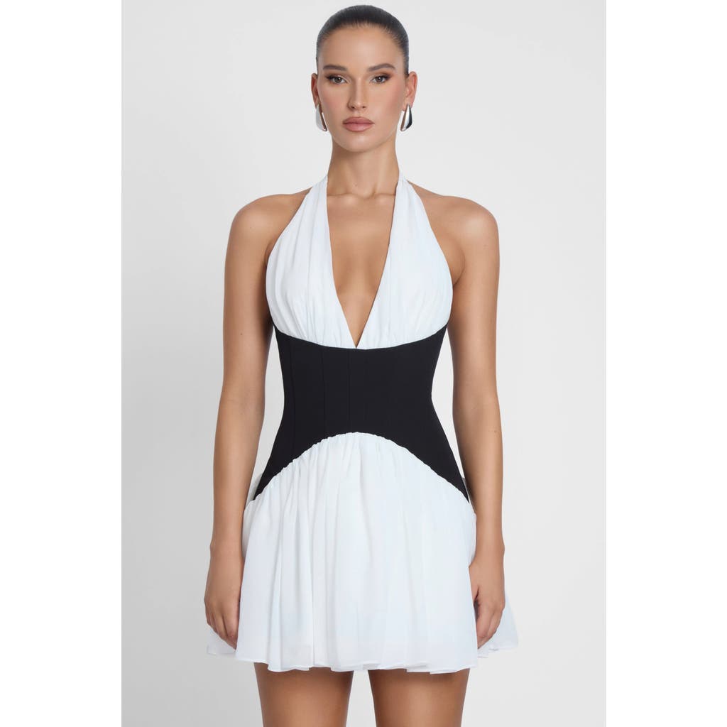 Leau Harper Corset Mini Dress In White