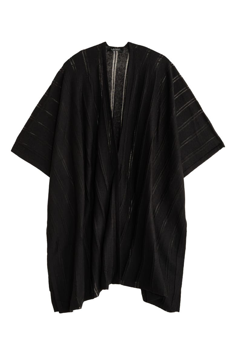 Sheer Stripe Ruana, Main, color, Black