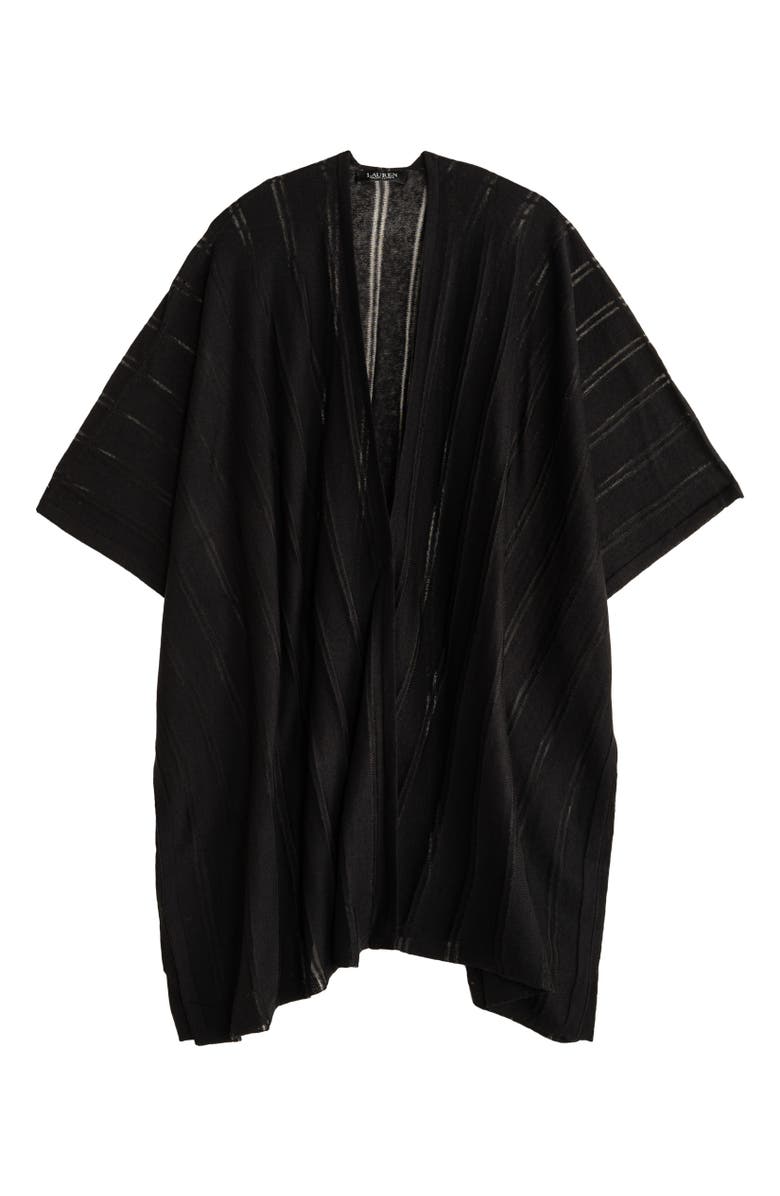Lauren Ralph Lauren Sheer Stripe Ruana, Main, color, Black