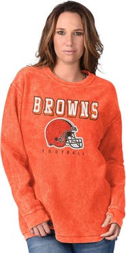 G-III 4HER BY CARL BANKS Women's G-III 4Her by Carl Banks Orange Cleveland Browns Comfy Cord Pullover Sweatshirt