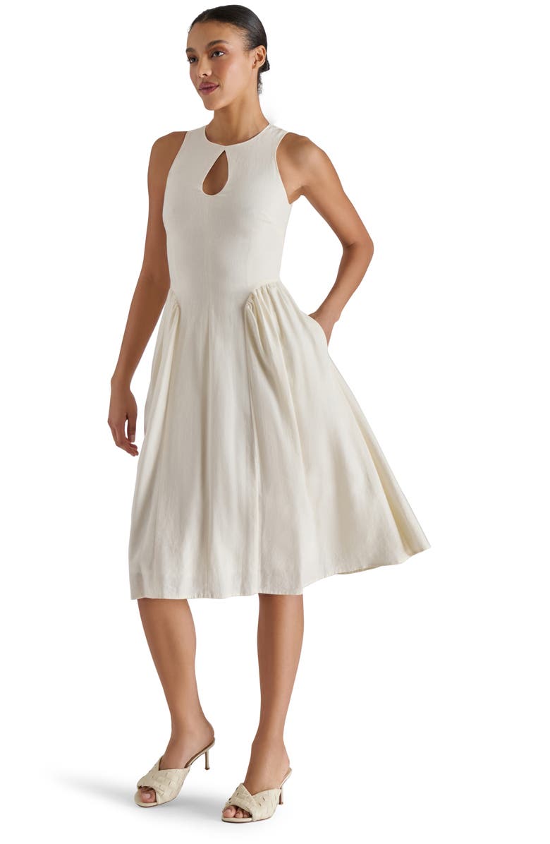 Steve Madden Everleigh Sleeveless Fit & Flare Dress, Alternate, color, Natural