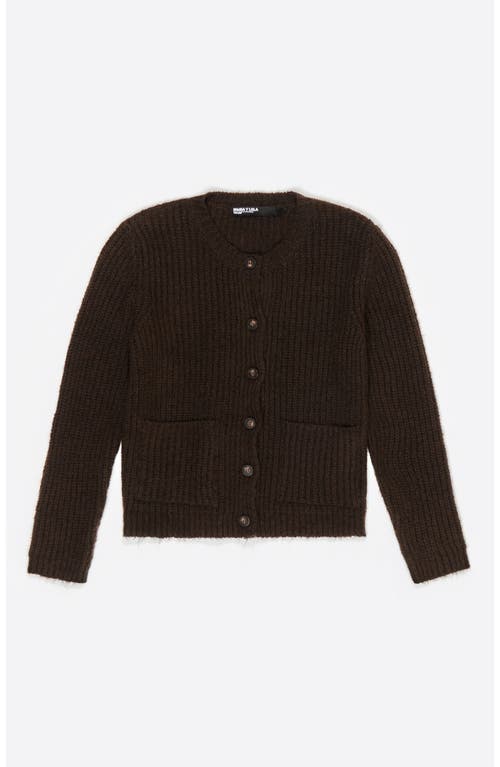 Bimba Y Lola Short Fitted Cardigan In Brown