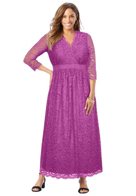 Stretch Lace Maxi Dress (Plus Available)