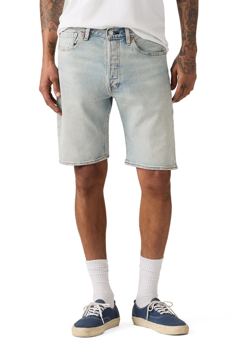 501® Original Denim Shorts, Main, color, NEVER ON TIME SHORTS