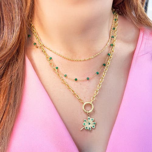 The Lovery Fine Jewelry Emerald Bead Chain Necklace In Green
