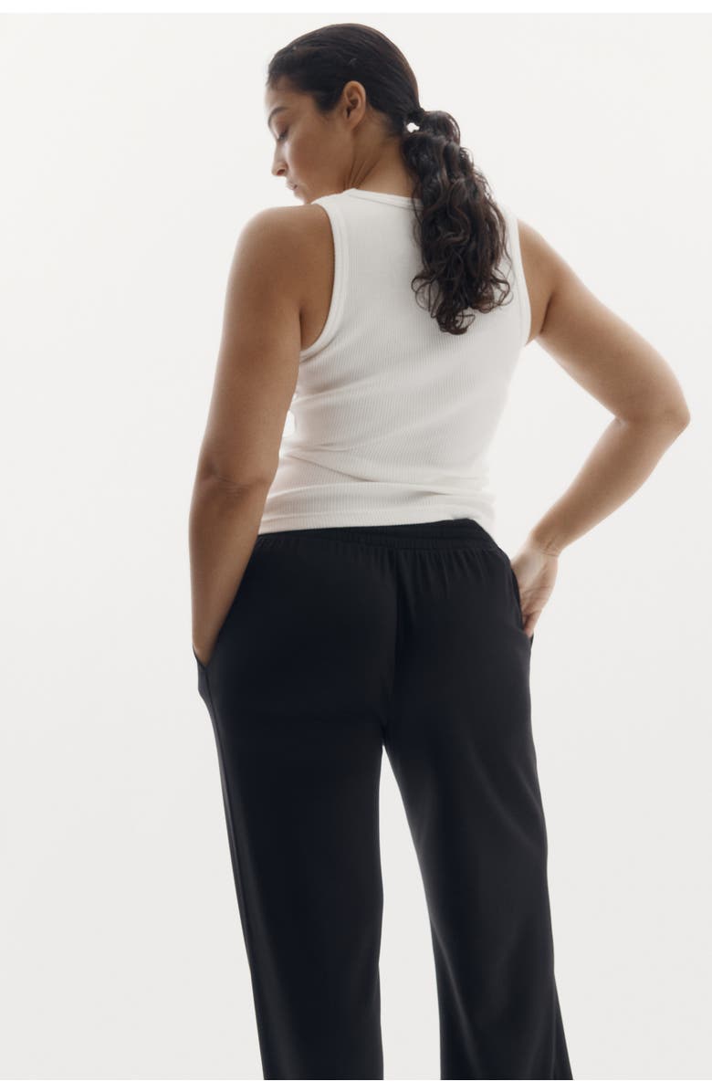 H&M Wide Crease-front Joggers, Alternate, color, Black