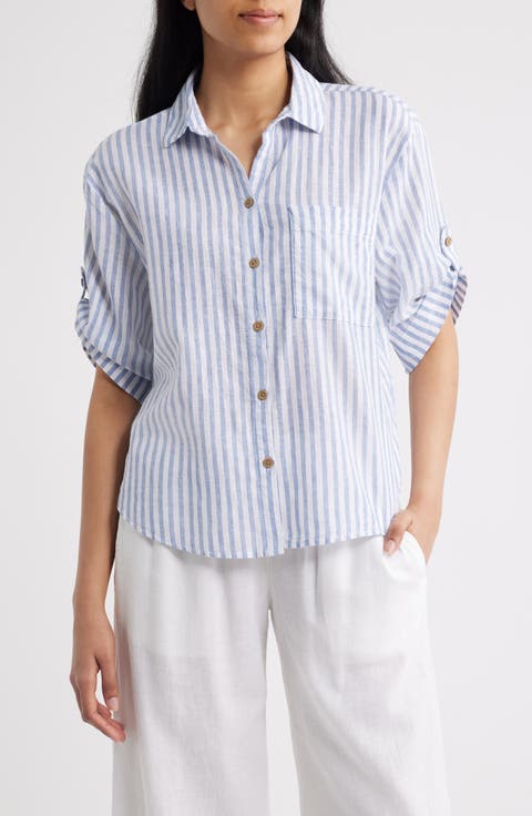 Mason Short Sleeve Stripe Button-Up Shirt