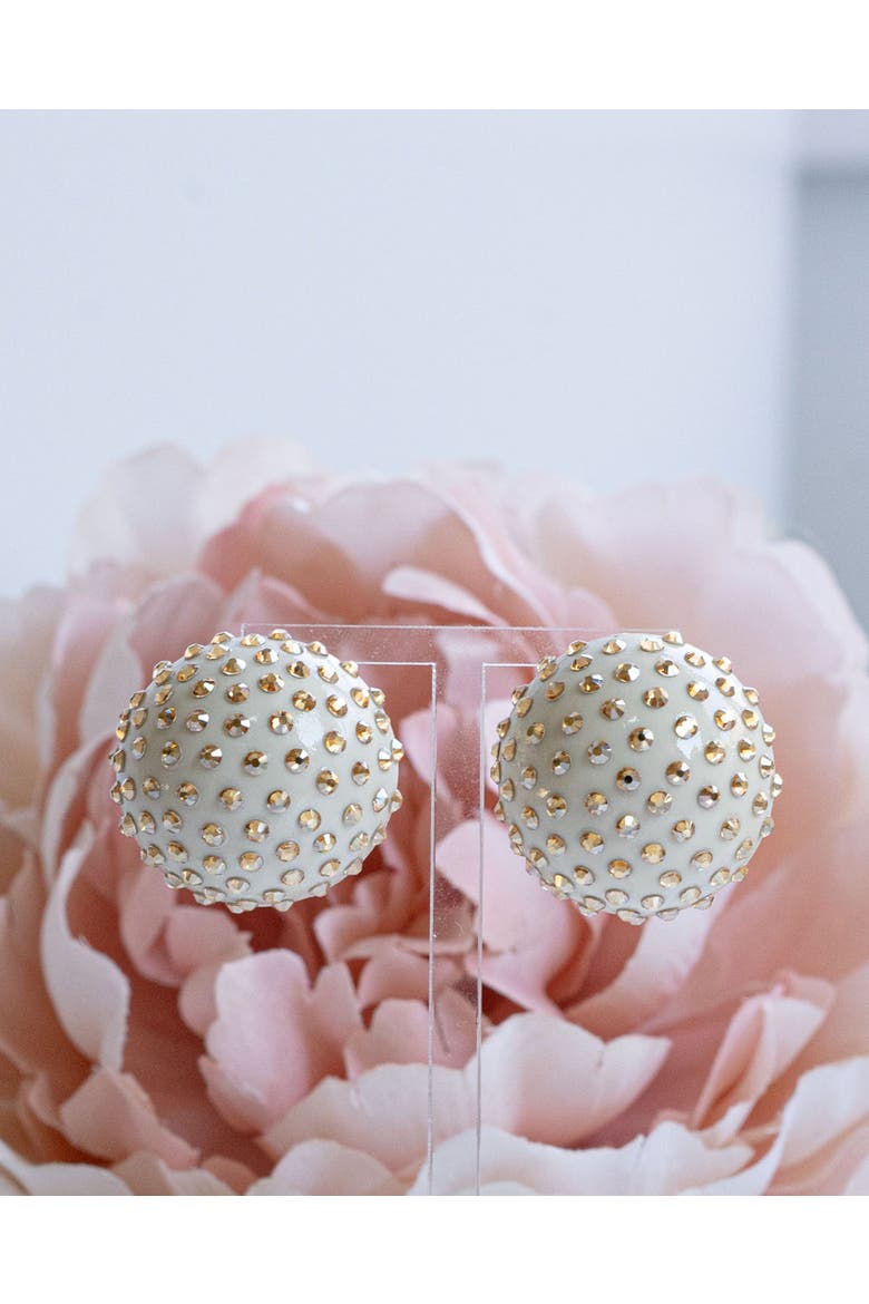 Gaia Jet Midi Earrings, Alternate, color, Golden Ivory