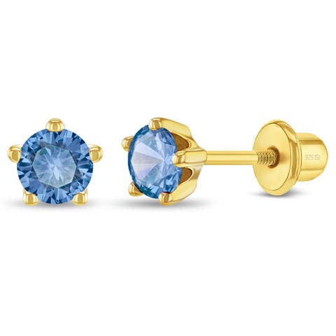 Prong CZ Solitaire Earrings