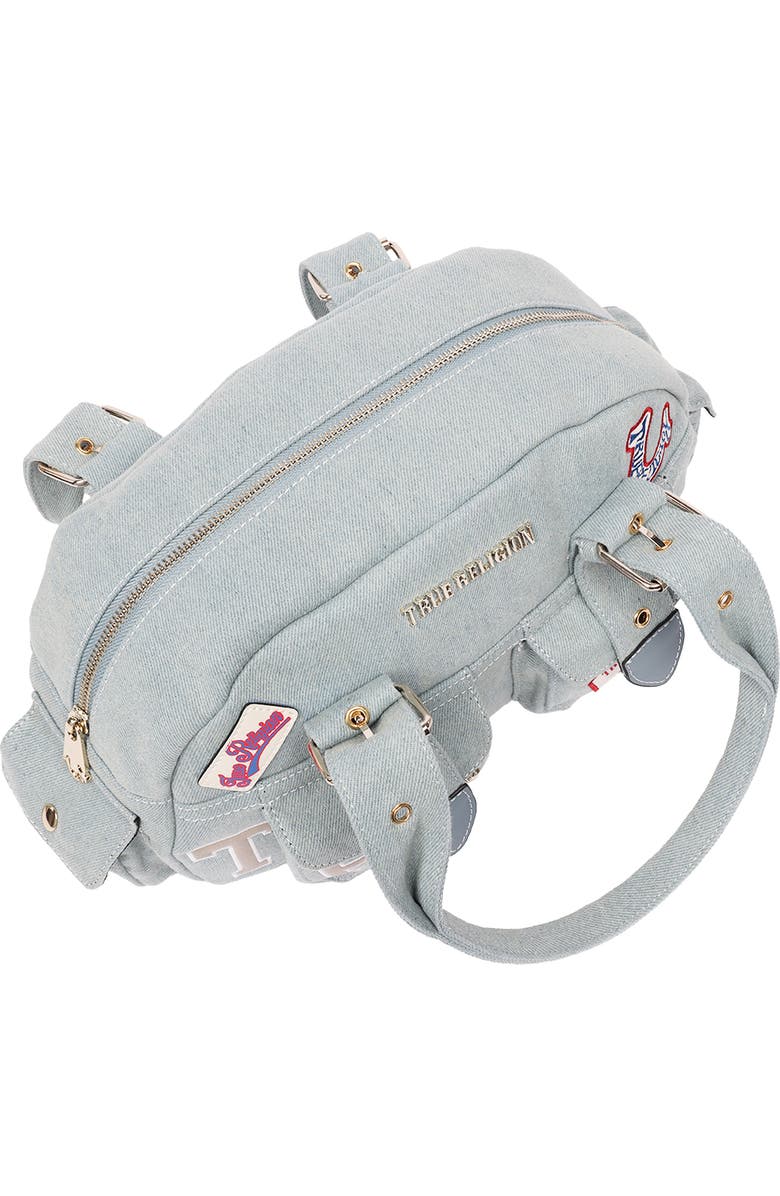 True Religion Multipatch Satchel Bag, Alternate, color, Denim