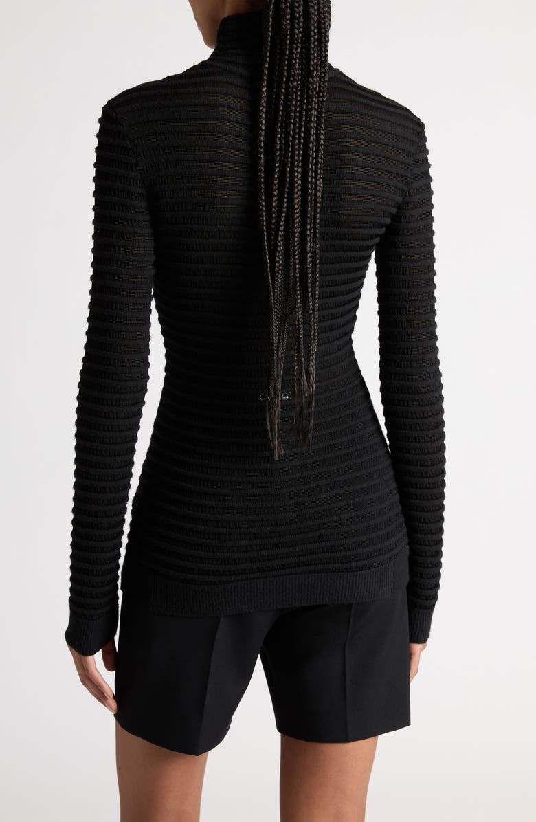 Valentino Garavani Rib Turtleneck Sweater, Alternate, color, Nero