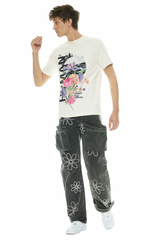 Cult Of Individuality Floral Graphic T-shirt In Neutral