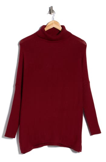 Joseph A . Button Cuff Turtleneck Sweater In Red