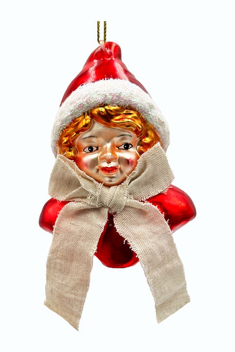 Victorian Girl Glass Christmas Ornament