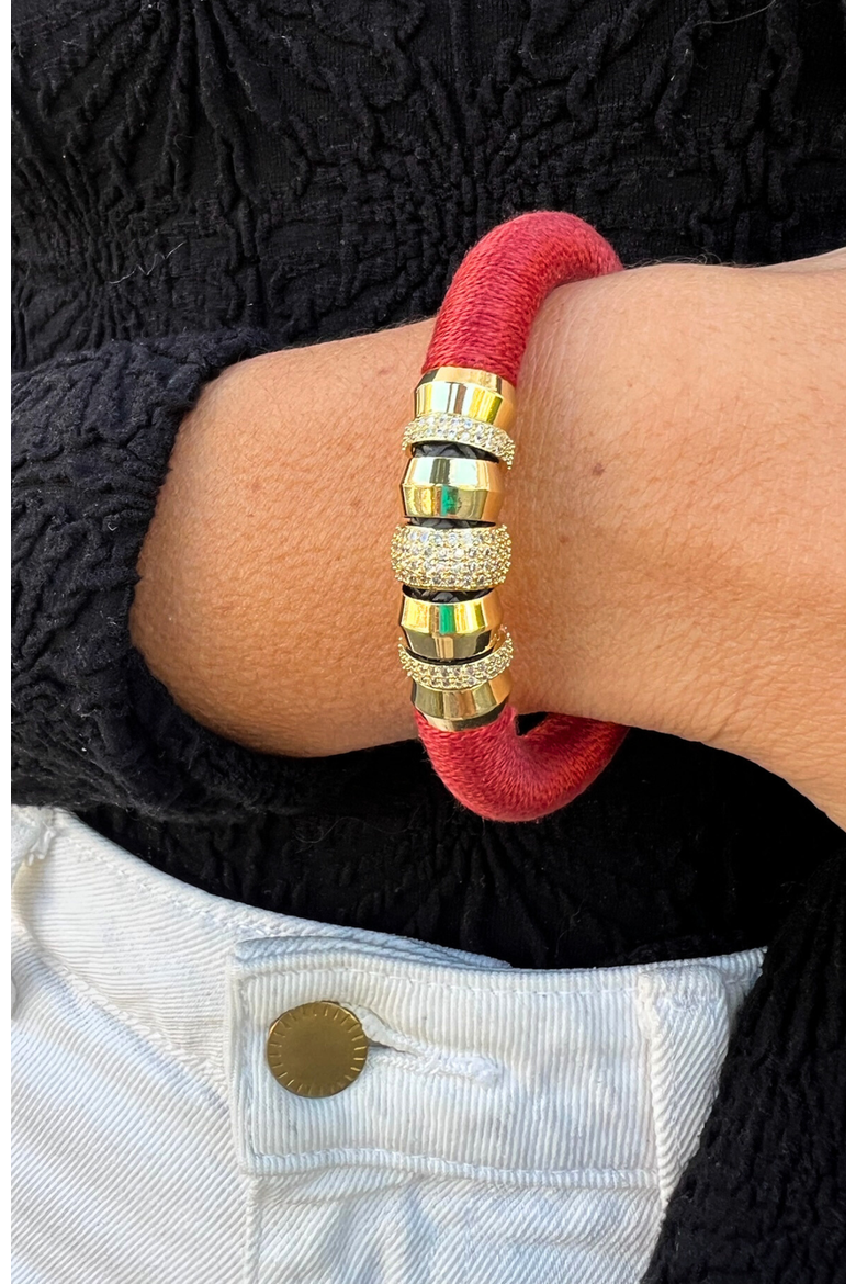 Luxe Colorblock Bracelet, Alternate, color, Rust