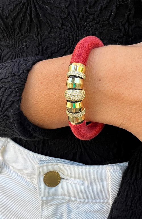 Holst + Lee Holst+lee Luxe Colorblock Bracelet In Red