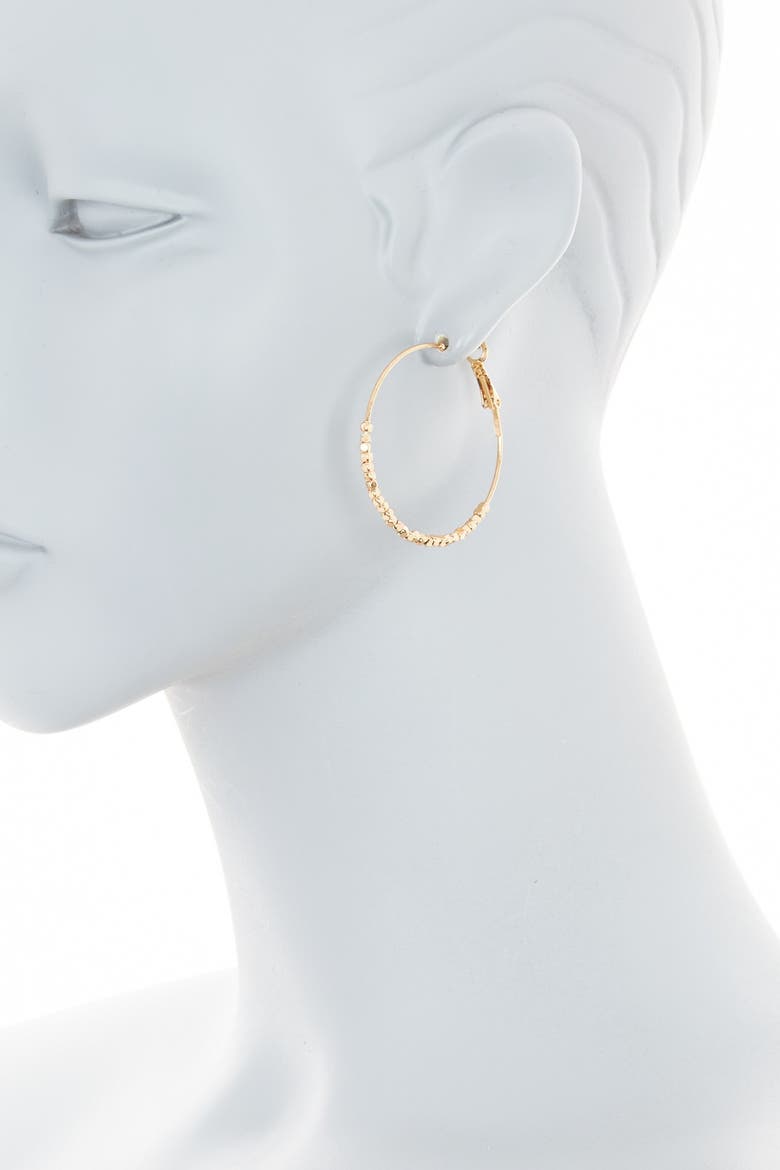 Beaded 39mm Hoop Earrings, Alternate, color, GOLD