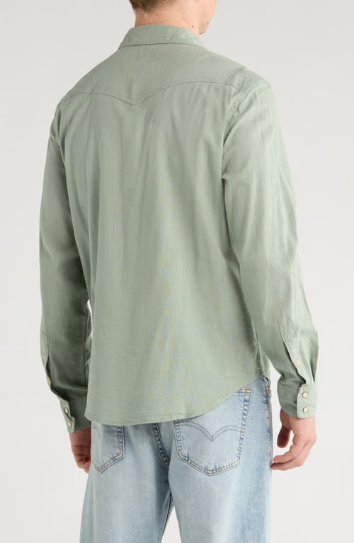 Lucky Brand Santa Fe Solid Western Button-up Shirt In Green