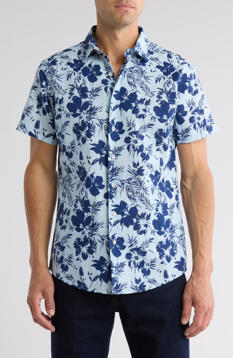 Rodd & Gunn Melland Short Sleeve Button-Up Shirt, Main, color, Bluejay