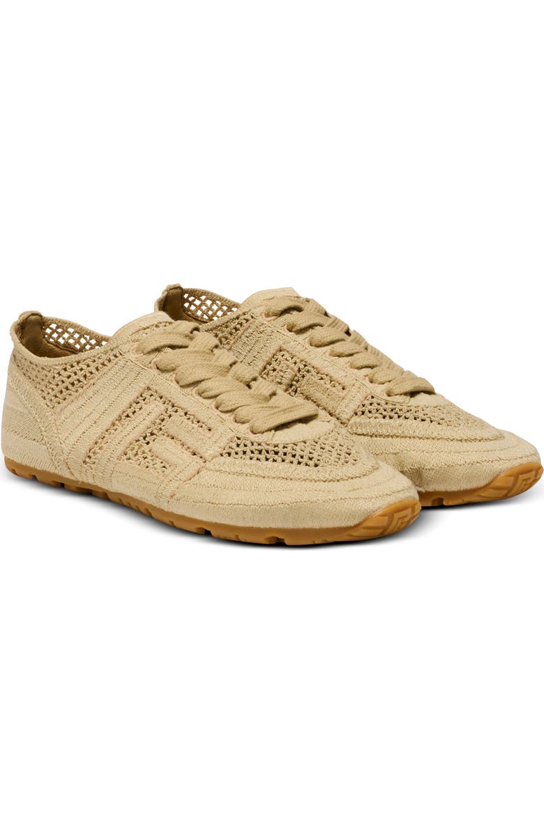 Balmain Racer 45 macramé trainers, Main, color, Beige