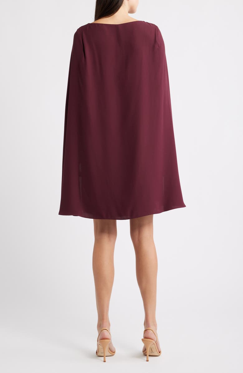 Lauren Ralph Lauren Capelet Georgette Cocktail Dress, Alternate, color, Dark Garnet