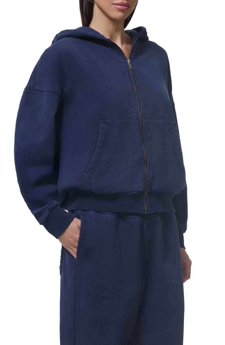 AFRM Oren Cotton Zip Hoodie, Main, color, Black Iris