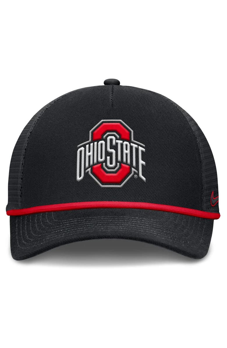 Nike Men's Nike Black Ohio State Buckeyes Rise Primetime Trucker Adjustable Hat, Alternate, color, 