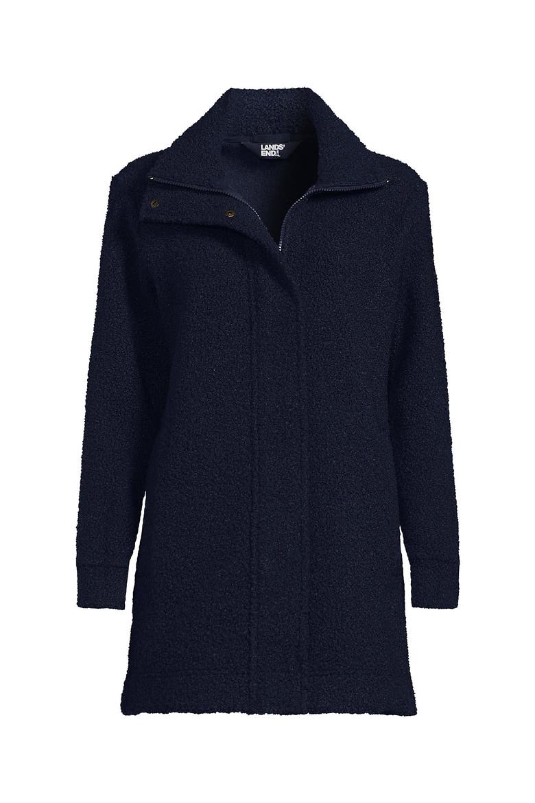 Boucle Fleece Coat, Alternate, color, Radiant Navy