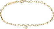 Zoë Chicco Diamond Charm Oval Link Chain Bracelet