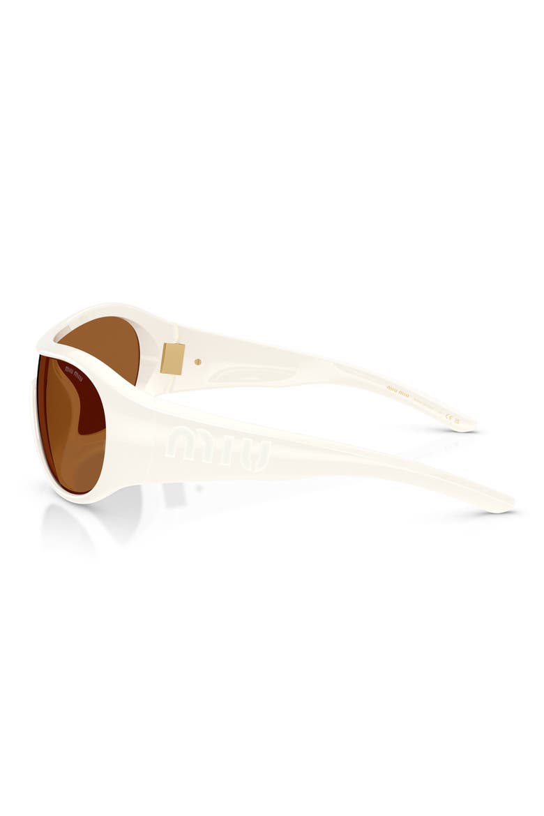 133mm Oversized Irregular Sunglasses, Alternate, color, WHITE / DARK BRONZE
