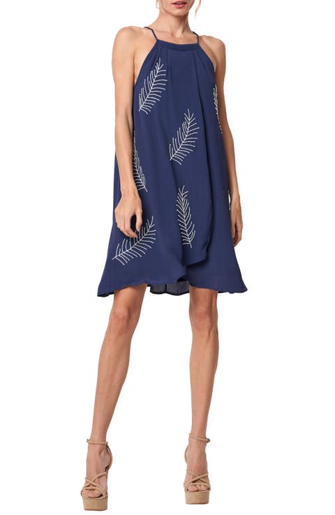 Joanna Beaded Palm Minidress