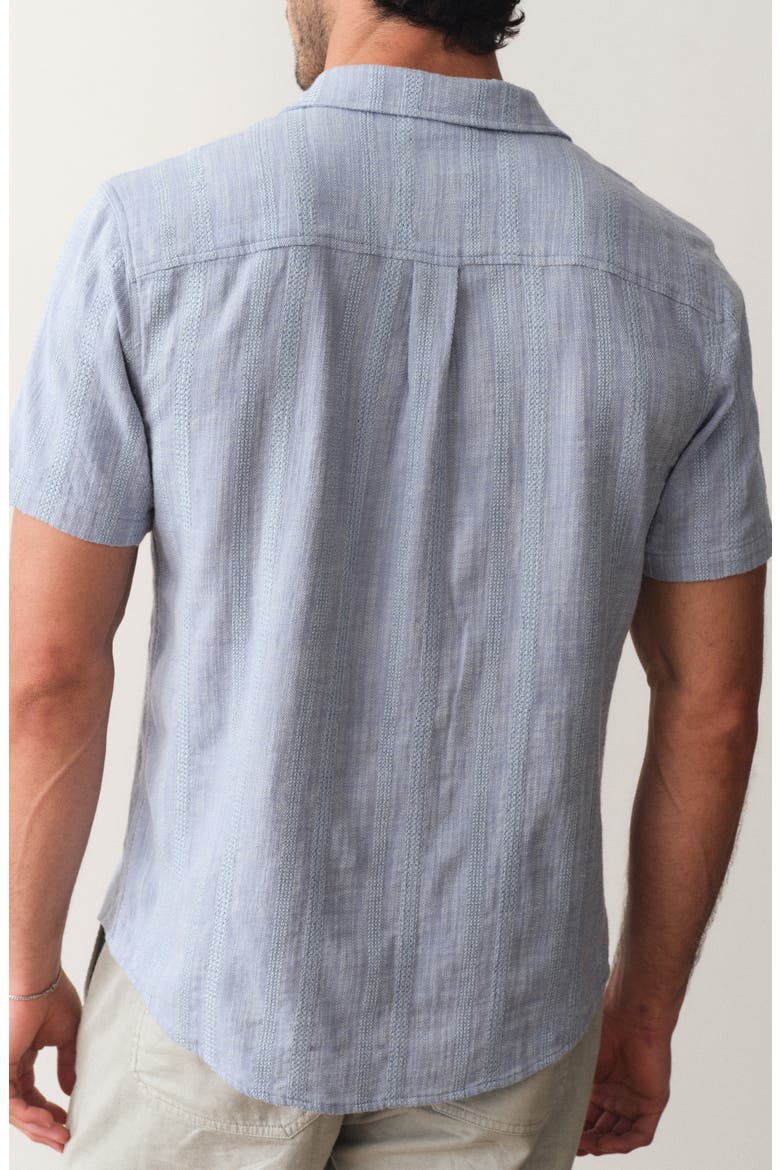 Classic Stretch Selvage Short Sleeve Shirt, Alternate, color, BLUE