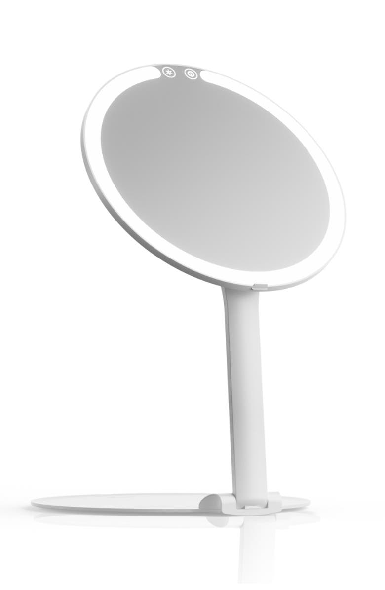 FANCII Abigail LED Travel Mirror, Main, color, White