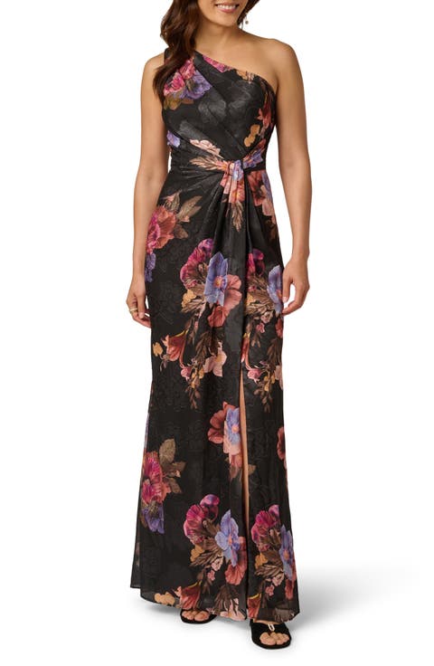 One-Shoulder Chiffon Gown