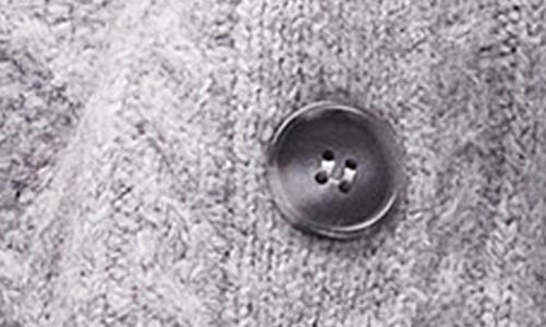 Topshop Cable Crop Cardigan In Grey