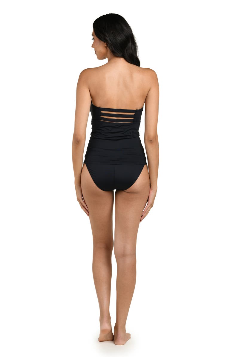 La Blanca Island Goddess Bandeau Tankini, Alternate, color, Black