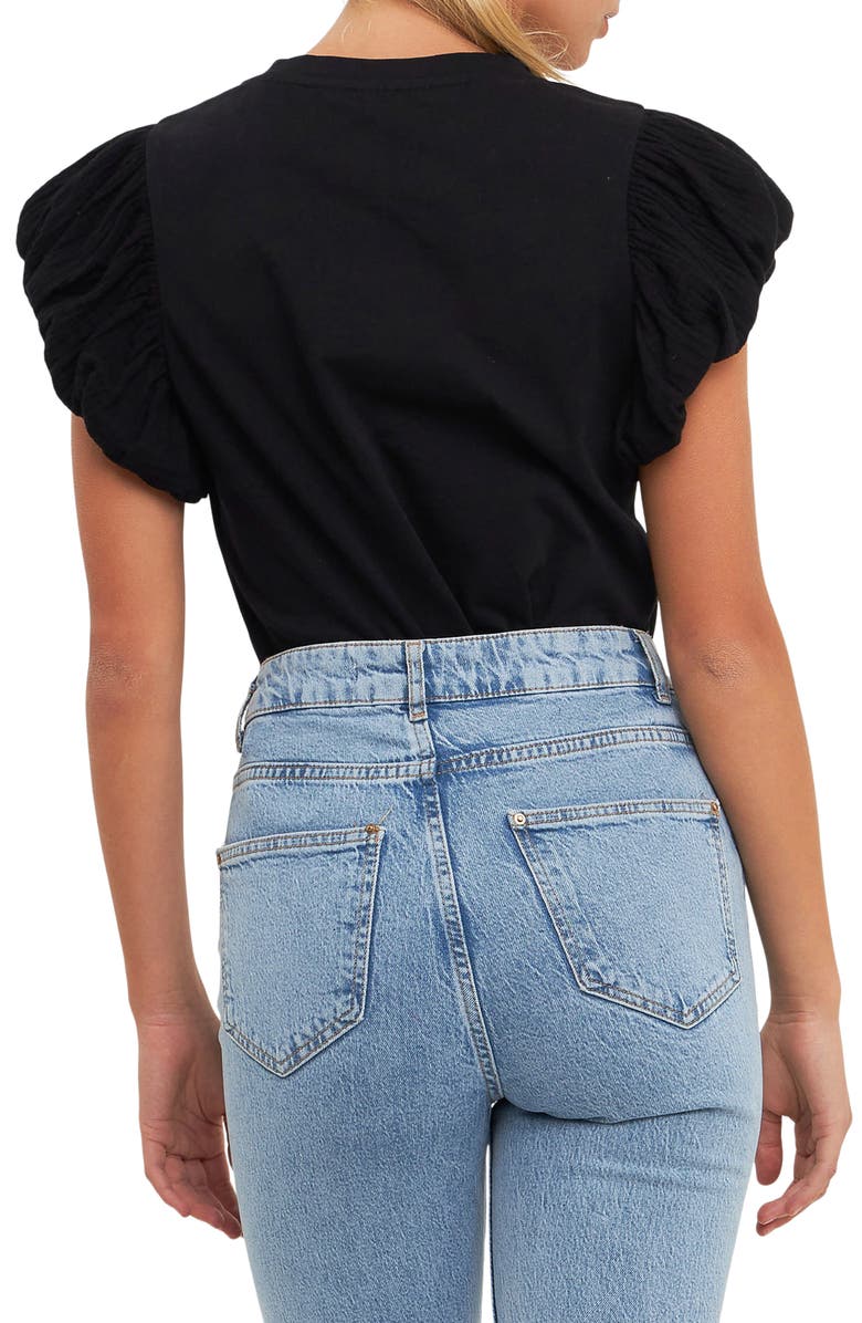 English Factory Puff Sleeve Shirt, Alternate, color, 