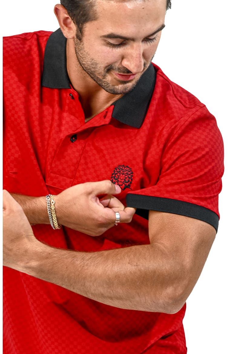 Mozartsquaretip Stretch Nylon Polo, Alternate, color, RED