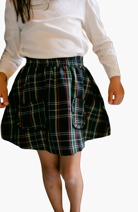 Navy Tartan Winnie Skirt