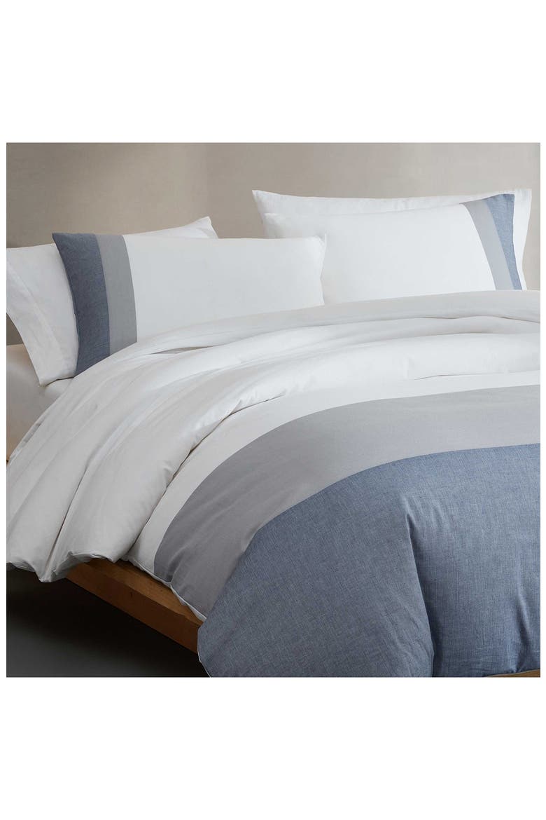 Chambray Handkerchief Cotton Blend Comforter & Shams Set, Alternate, color, LIGHT / MEDIUM BLUE